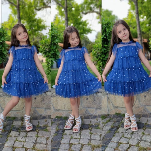 Blue baby dress with sparkly layers