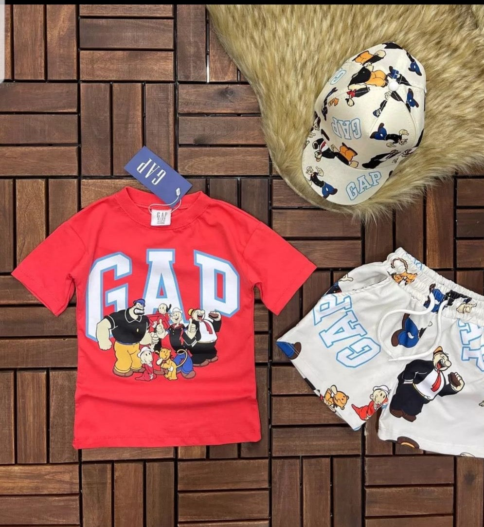 Children's set with GAP print and cartoon characters